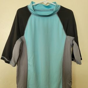 Cat & Jack Green Black Rash Guard Swim Shirt